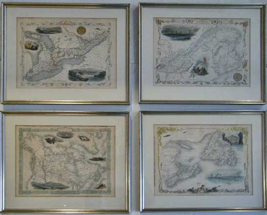 Tallis Set of four maps of Canada