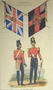 70th. Regiment: Colours Front & Rear Officers uniforms