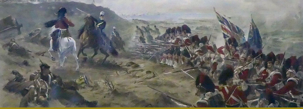 War scene with horses and guns